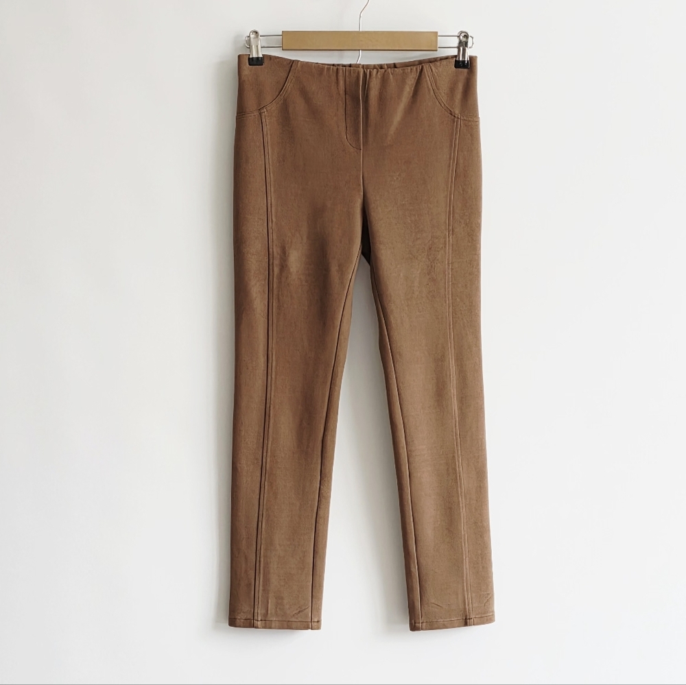 Lior Paris Brown Faux Suede Made In France Women's Leggings Pull On Pants Size 2